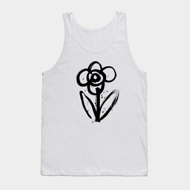 Flowers with Ink Tank Top by martinussumbaji